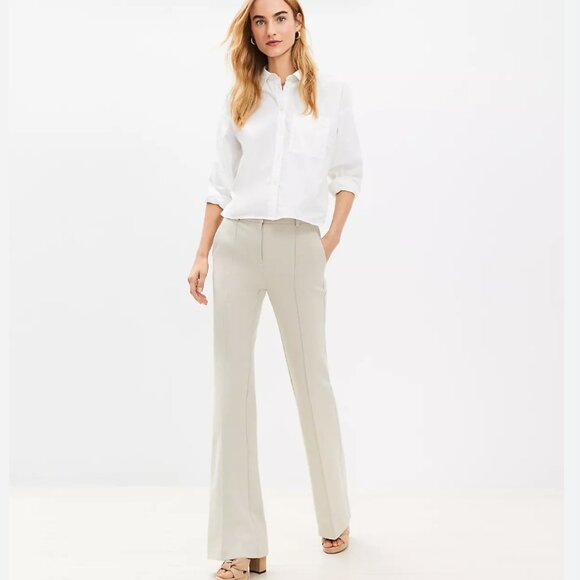 Ann Taylor Loft Pintucked Sutton Flare Pants - Picture 3 of 3